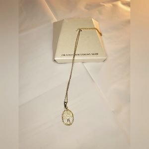 NIB - 24KT Gold over 925 Sterling - Tree of Life pendant and 18" inch chain